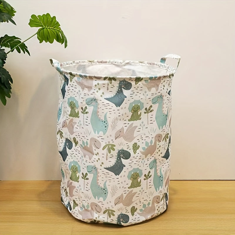 White Polyester Toy Storage Basket for Laundry and Organization