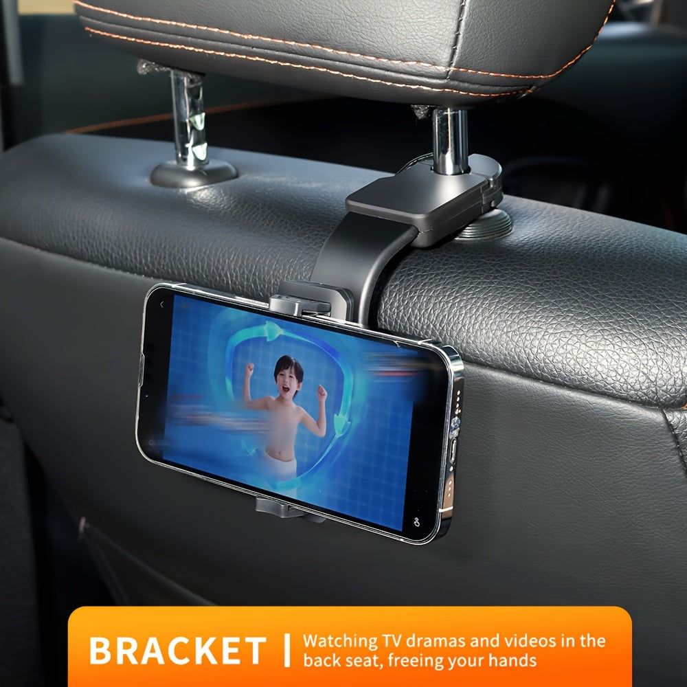 Universal Car Headrest Mount ABS Phone Holder 360° Rotation Adjustable