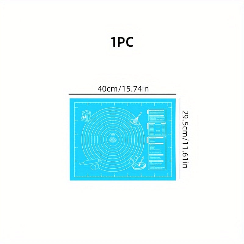 One-Piece EVA Baking Mat Set for Rolling Dough Non-Stick Pastry Mat with Measurements for Pizza Cake Baking Washable Durable Kitchen Accessory for Holidays