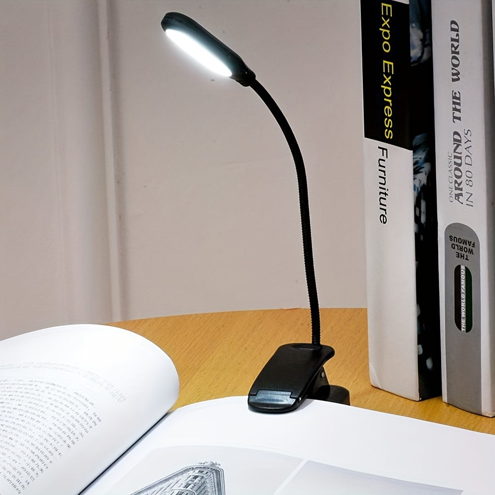 LED Book Light with Adjustable Arm and Push Button Control