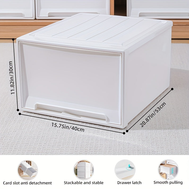 Stackable Plastic Storage Box for Clothes Toys Snacks Books and Sundries