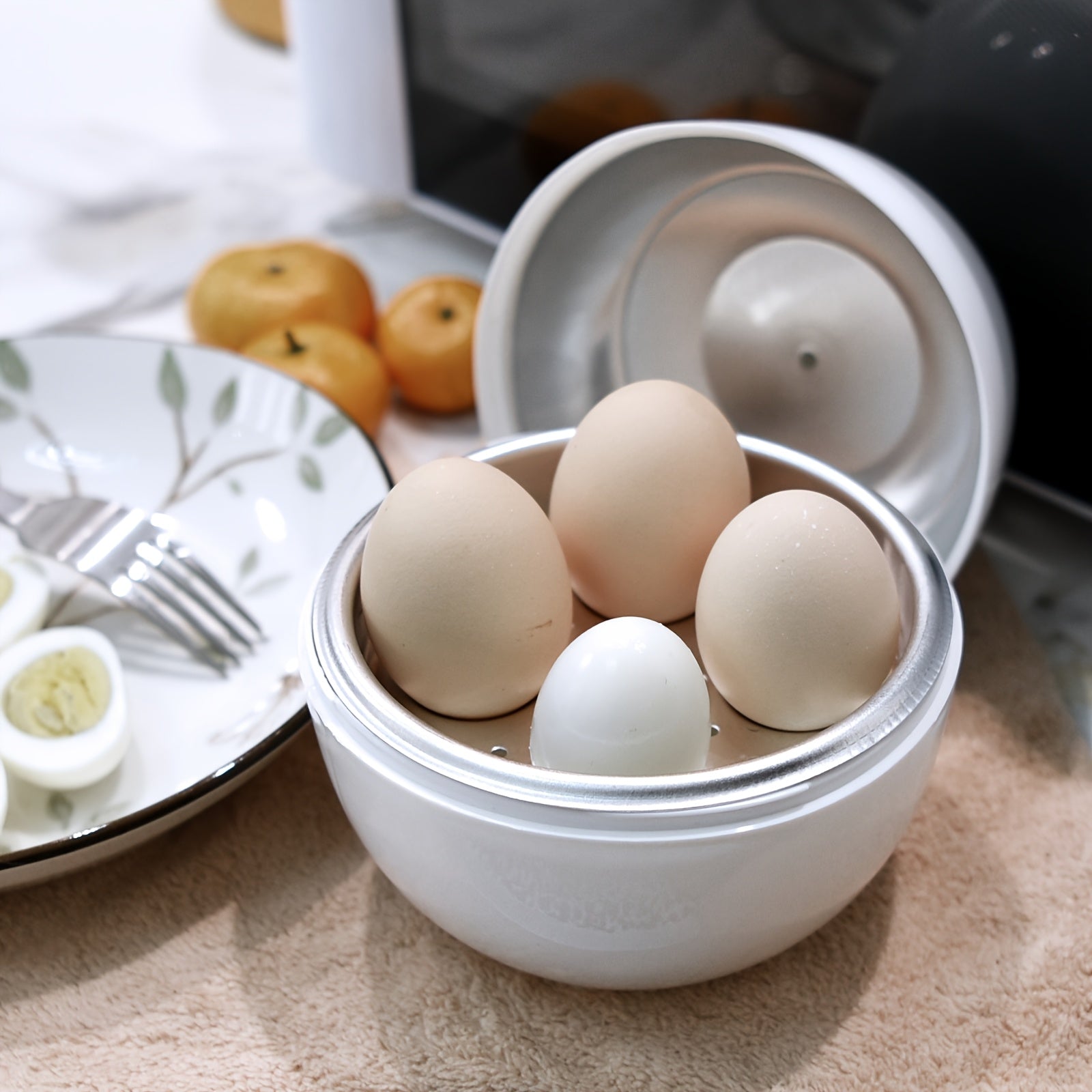 Mini Microwave Egg Steamer with Lid for Soft and Hard Boiled Eggs