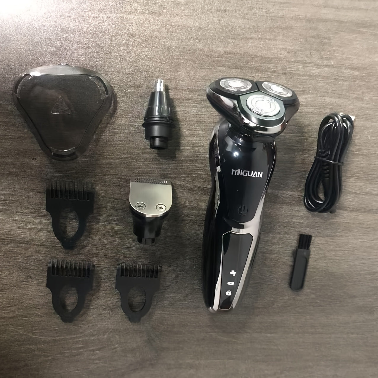 3-in-1 Electric Shaver Set for Men Nose Hair Trimmer Hair Sideburns Trimmer Rechargeable Lithium Battery LED Display Stainless Steel Blade