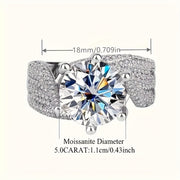 Vintage Boho 925 Sterling Silver Moissanite uzuk, Moslashuvchan cuff dizayni bilan, Har kuni kiyish va sovg'a berish uchun mukammal, Mardi Gras bayramlari uchun ideal