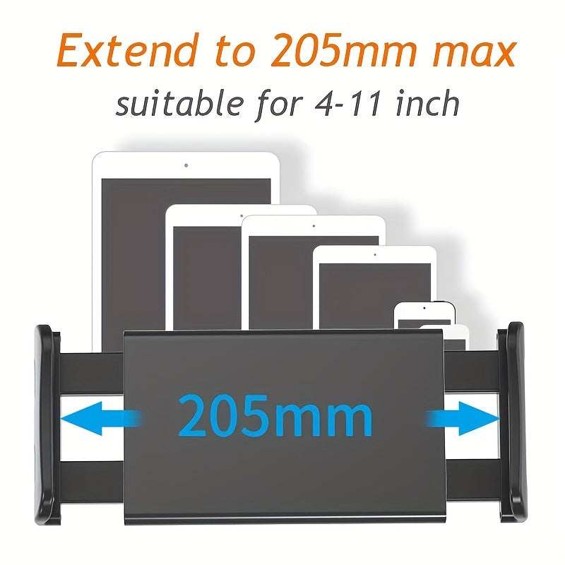 360° Rotatable Car Phone and Tablet Holder for 10-28cm Devices Black Red