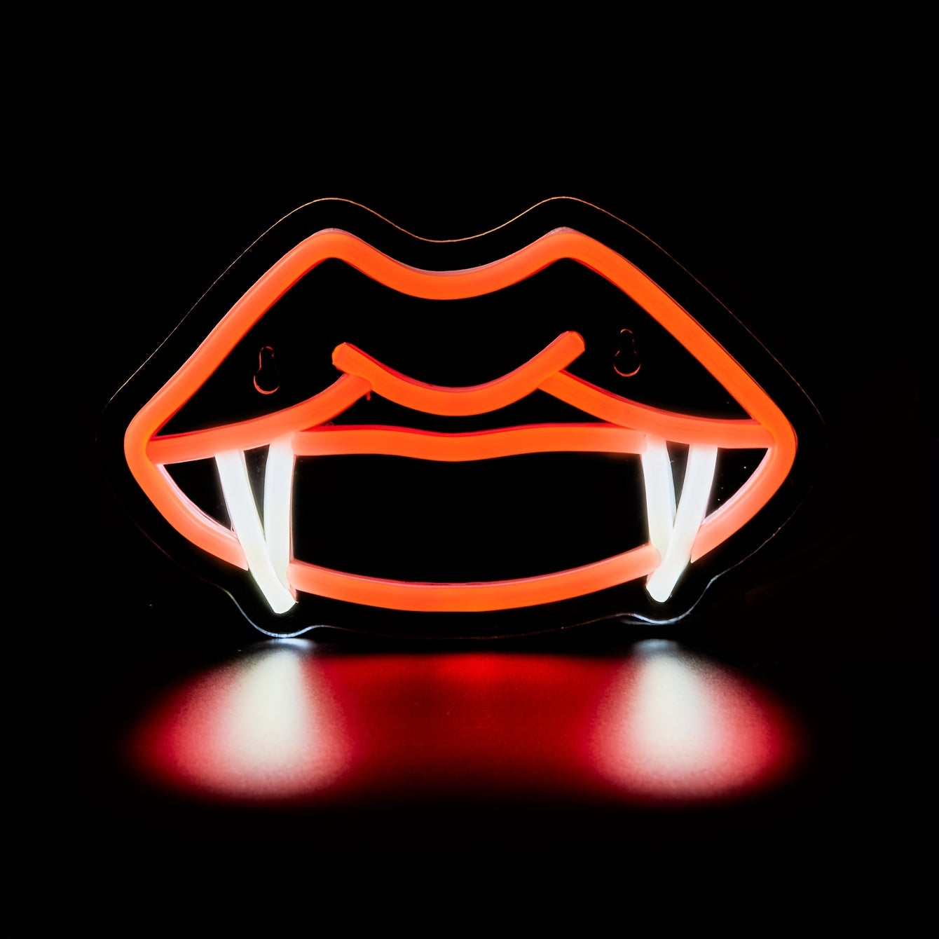 Neon Light Backboard Design with Teeth and Fangs for Man Cave Decoration USB Powered