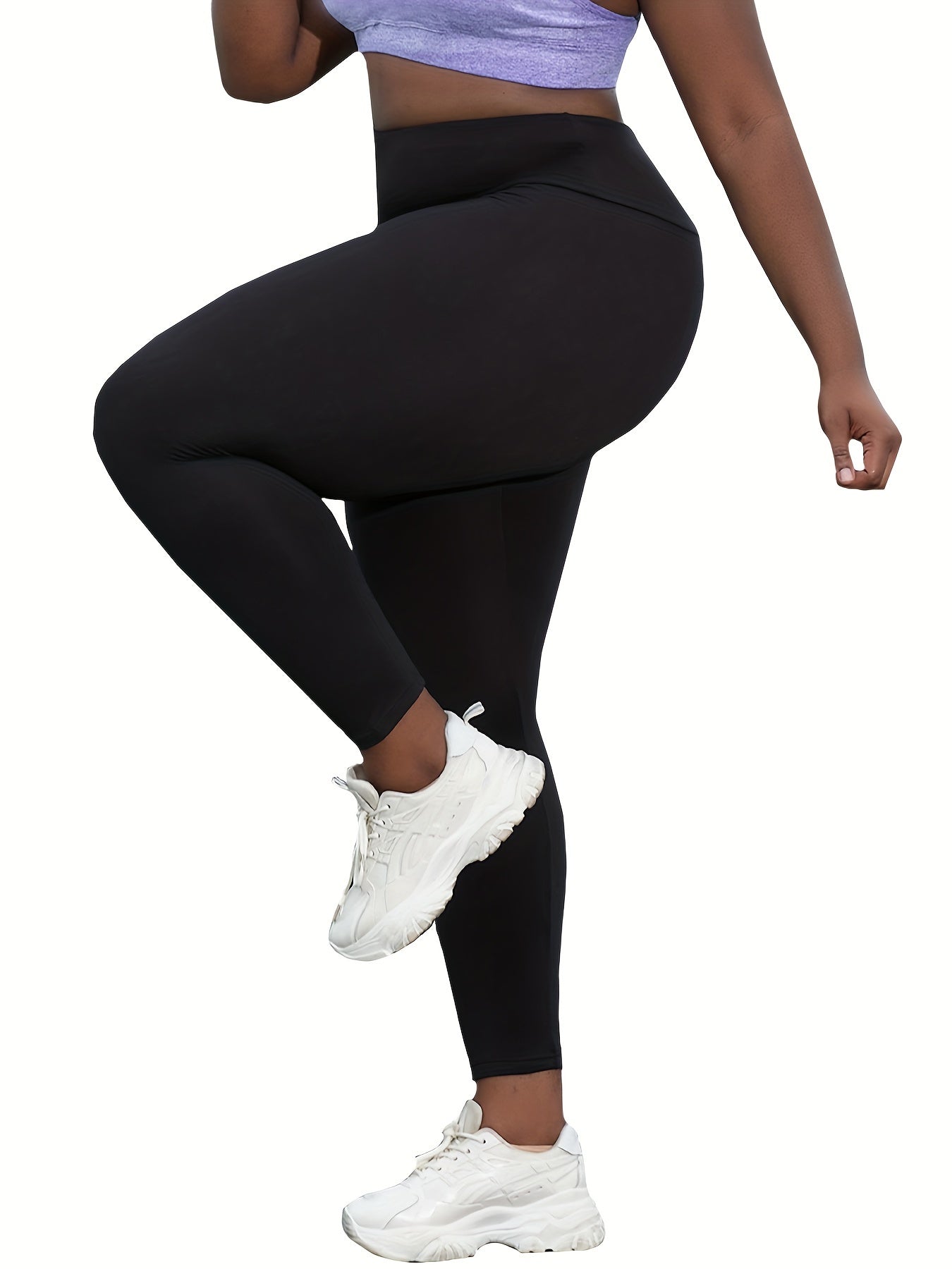 Plus Size High-Waisted Leggings for Women Soft Tummy Control Yoga Running