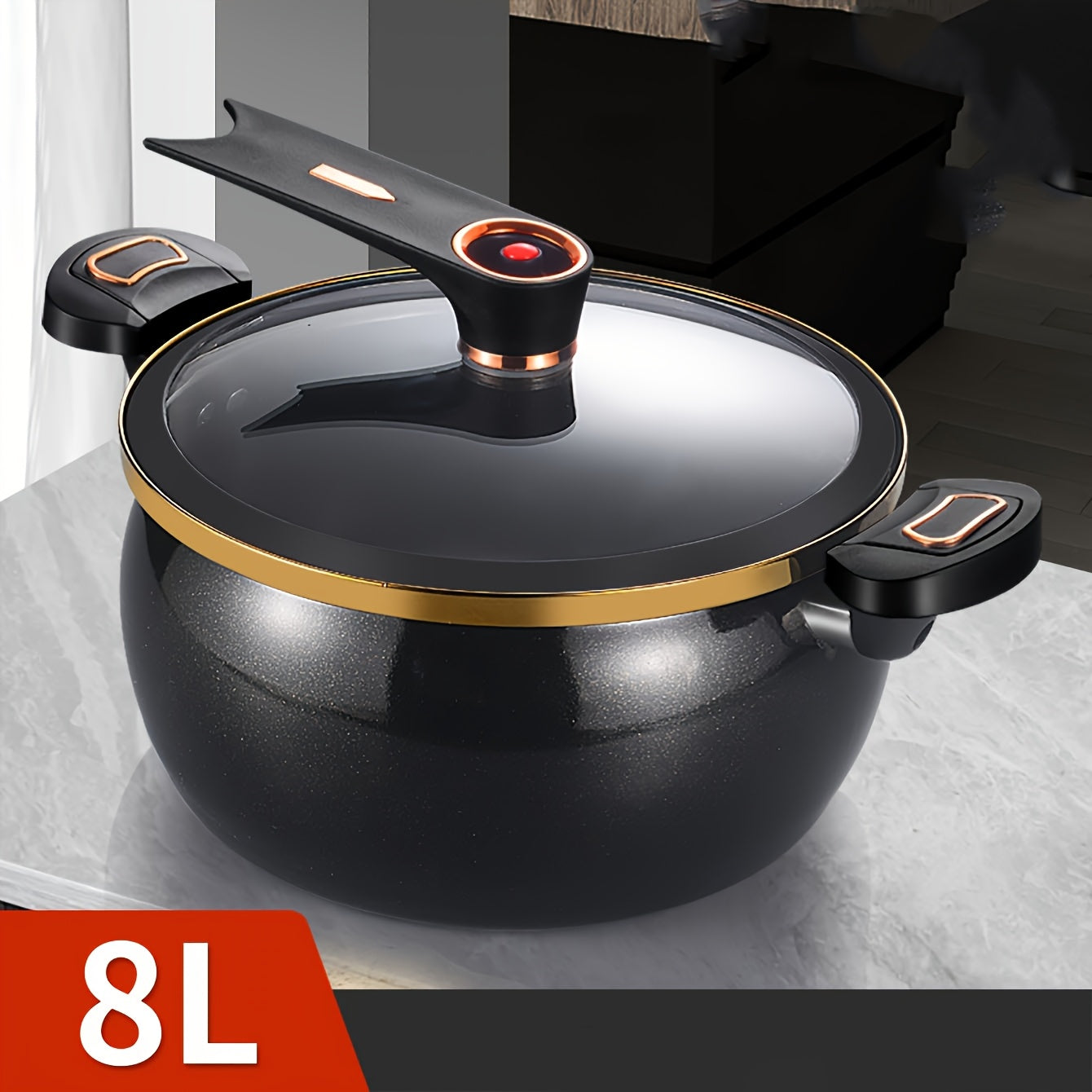 Чугунный суповой котел с крышкой и ручкой для бульона и рагу, подходит для газовых и электрических плит