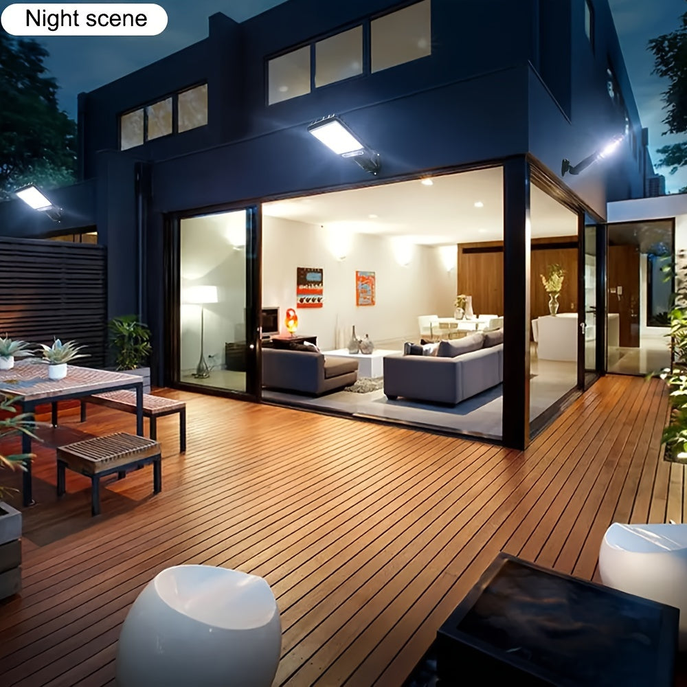 Solar Motion Sensor Wall Light with 9COB LEDs Remote Control 3 Modes Outdoor Security