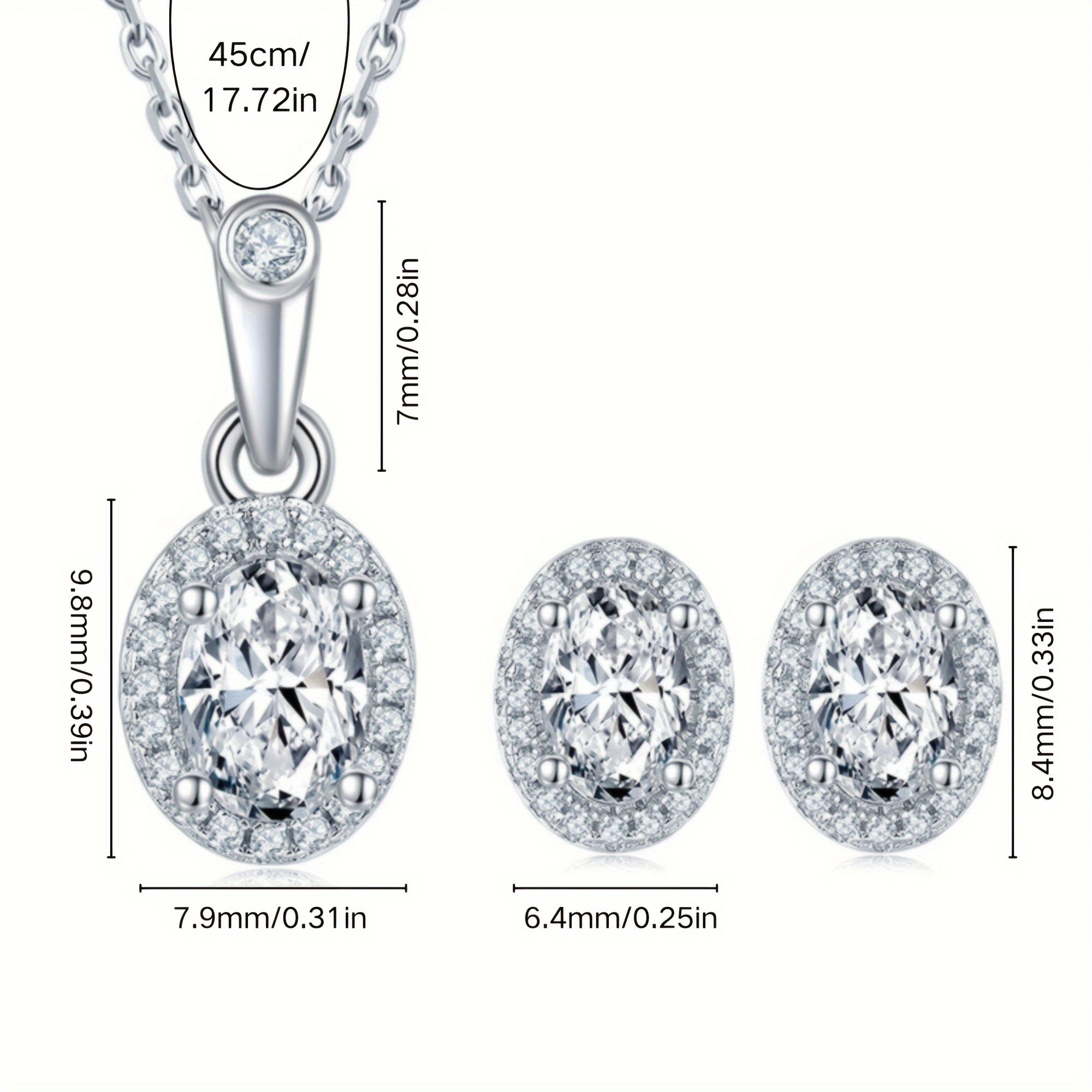 Sterling Silver Moissanite Jewelry Set Necklace and Bracelet 1.0/0.5 Carat Gifts