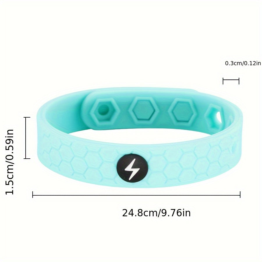 Silicone Wristband Honeycomb Design Electrostatic Radiation Protection Water Resistant Outdoor Sports