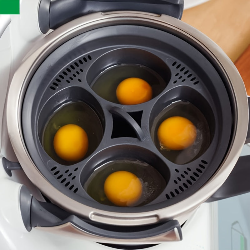 Egg Cooker with Four-Slot Egg Steamer, Poached Egg Maker, Includes Egg Boiling Pot