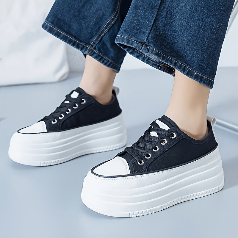Women's Small White Fashion Shoes Lace-Up Plain Toe All-Season Man-Made Materials