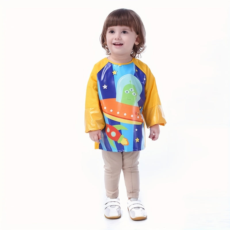 Kids Waterproof Smock with Pockets Long Sleeve for Messy Activities
