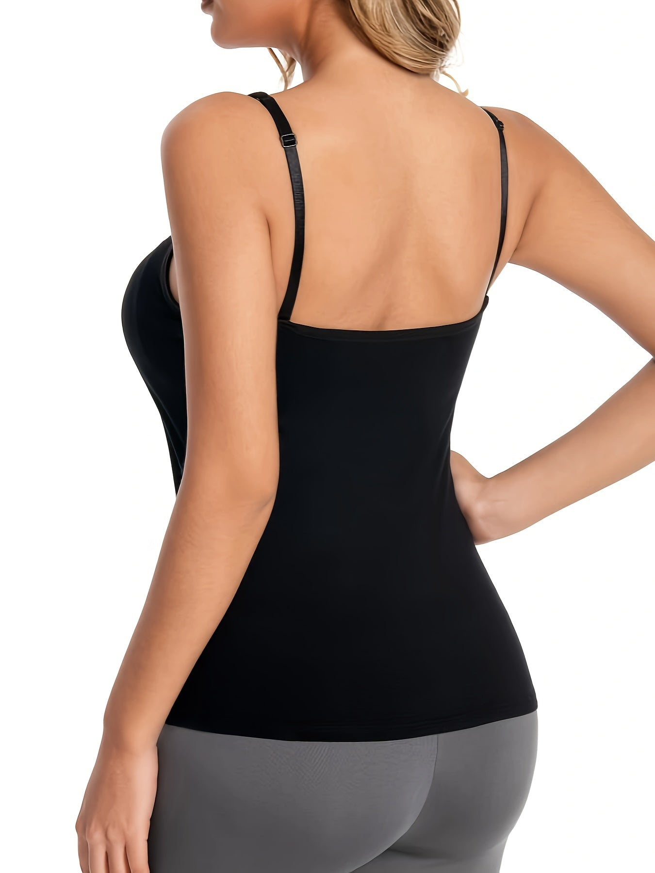 Women's Seamless Cami Tops with Built-In Bras, Soft and Stretchy, Pack of 5