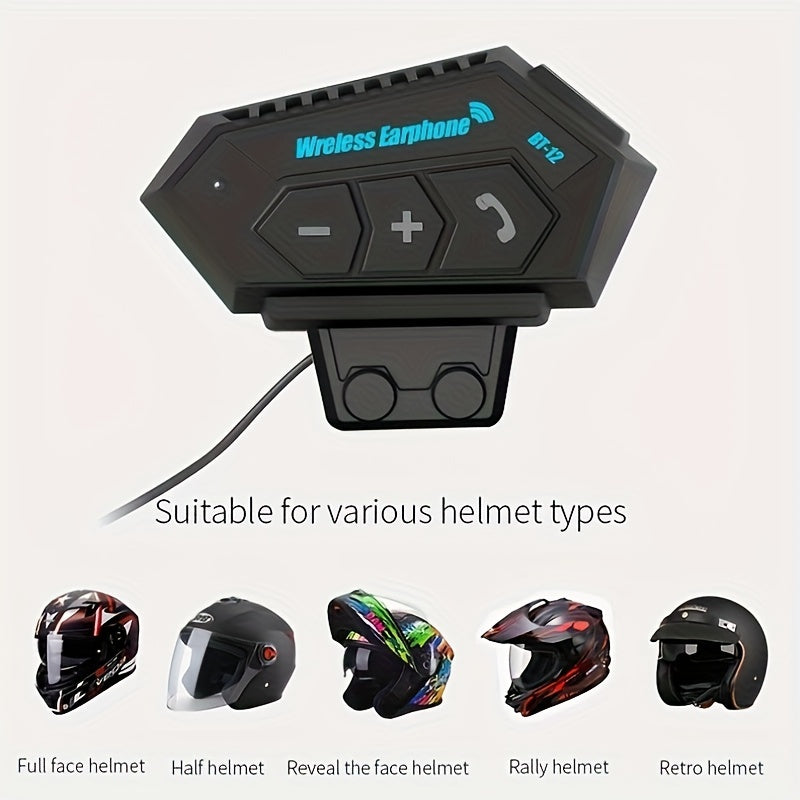 Motorcycle Helmet Headset Wireless 5.0 Hands-Free Calling Stereo Music