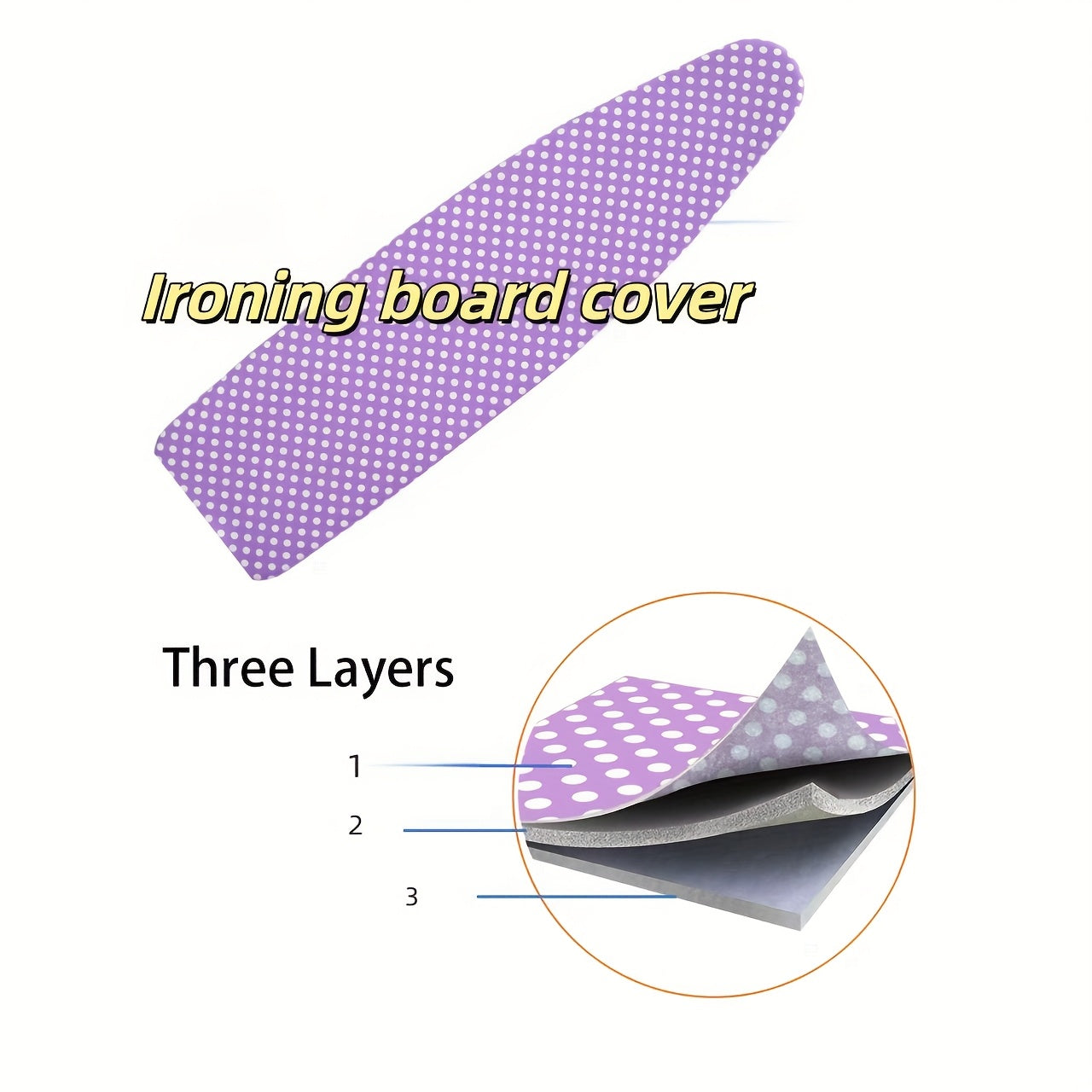 Purple Polka Dot Cover with Titanium Coating Elastic Edges and Fasteners