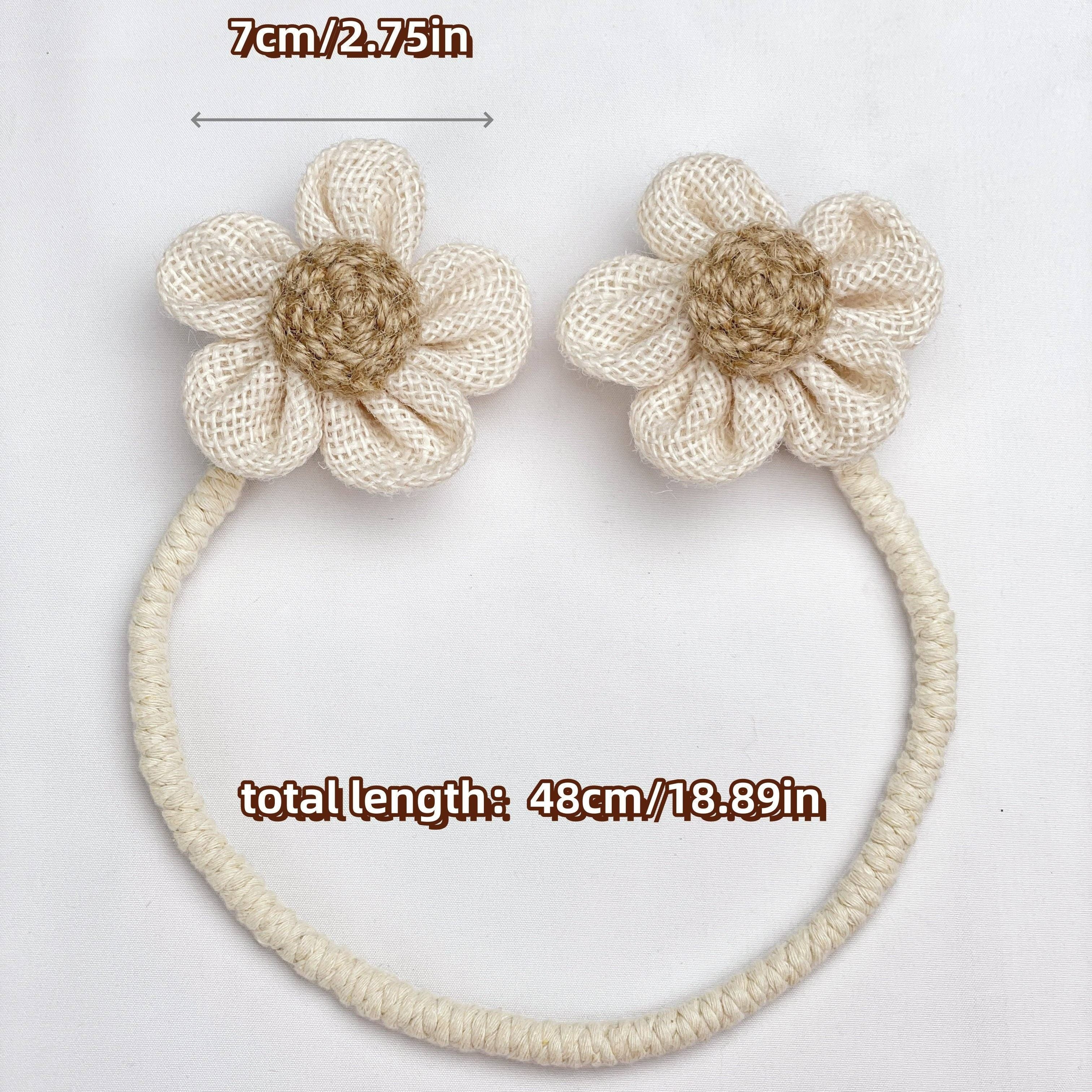 Multipack Handcrafted Flower Knot Curtain Tiebacks Cotton Linen Home Decor