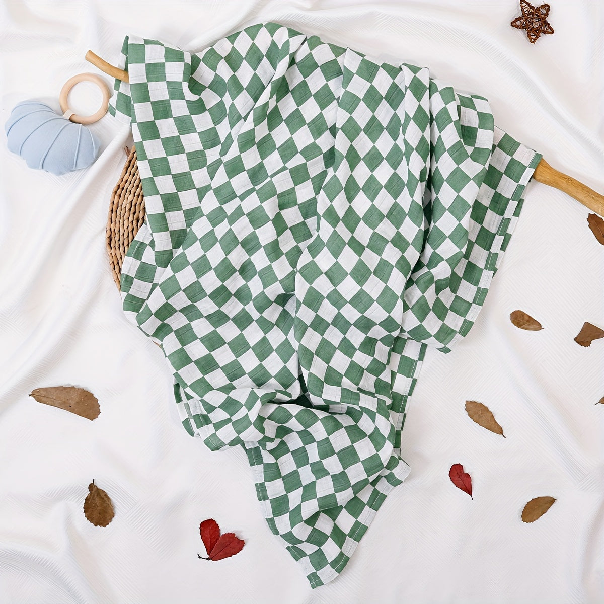 Manta de muselina para envolver a bebés, ligera y transpirable, 119cm x 109cm, impresión de la naturaleza