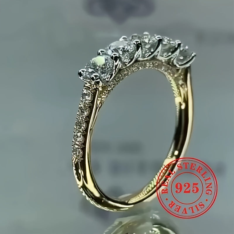 Silver Anniversary Ring with Zirconia Vintage Style for Weddings and Gifting