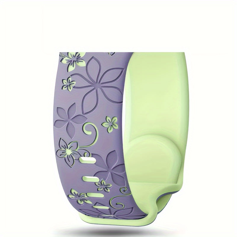 Two-Tone Silicone Watch Strap 20mm 22mm Carved Design