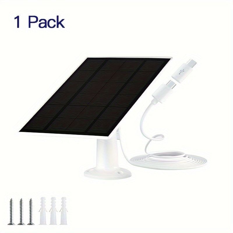 High-Efficiency Solar Panel Charger with USB and Micro USB Ports for Security Cameras and Wireless Doorbells