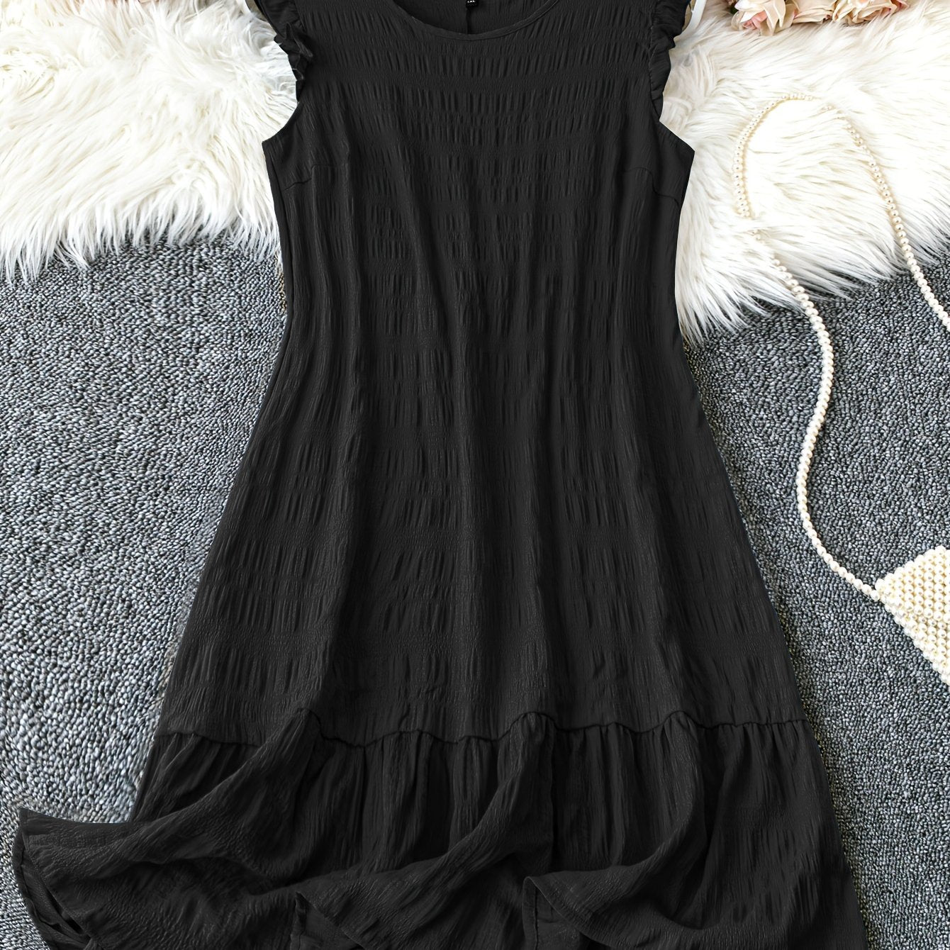 Plus Size Ruffle Hem Tank Dress Sleeveless Casual Summer Dress for Women