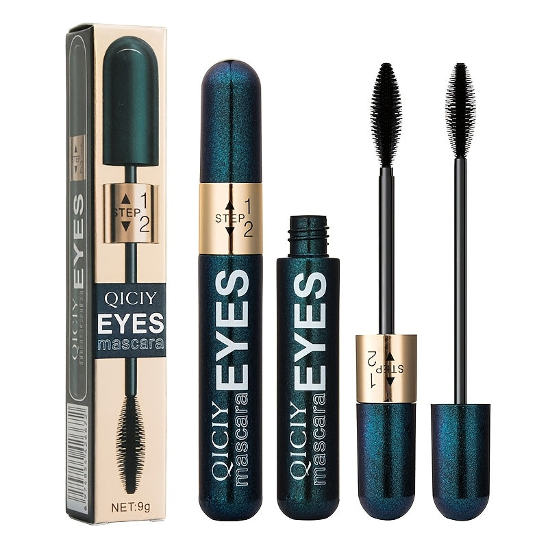 Máscara de pestañas 4D con fibras para mujer, a prueba de agua, riza, alarga y da volumen, negro, 9g