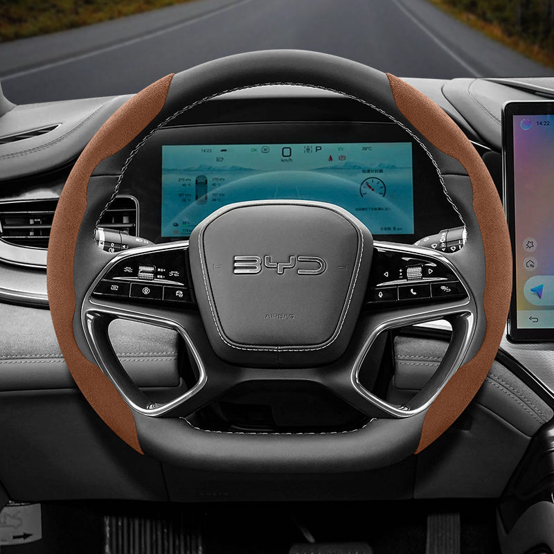 Ultra-Thin Anti-Slip Steering Wheel Cover Black Red Green Orange Brown Mocha