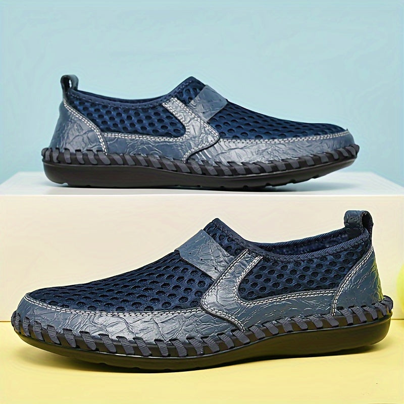 Men's Breathable Mesh Loafers Slip-On Casual Shoes for Outdoor Walking and Driving