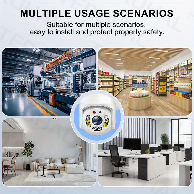 Uchastki tashqi xavfsizlik kamerası 2MP HD PTZ kechqurun ko'rish audio suv o'tkazmaydigan