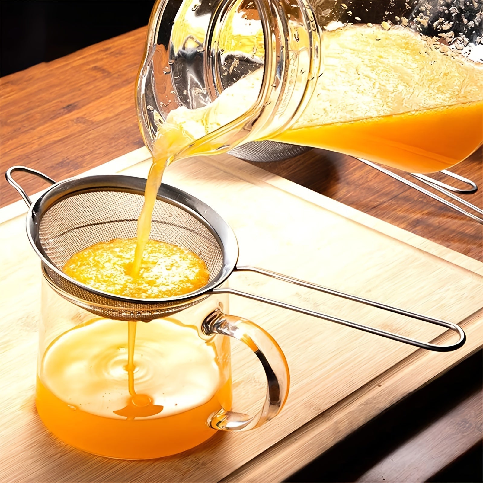 Набор из 3 мелкоячеистых сит из нержавеющей стали — идеально подходит для процеживания масла и просеивания муки, необходимый кухонный инвентарь