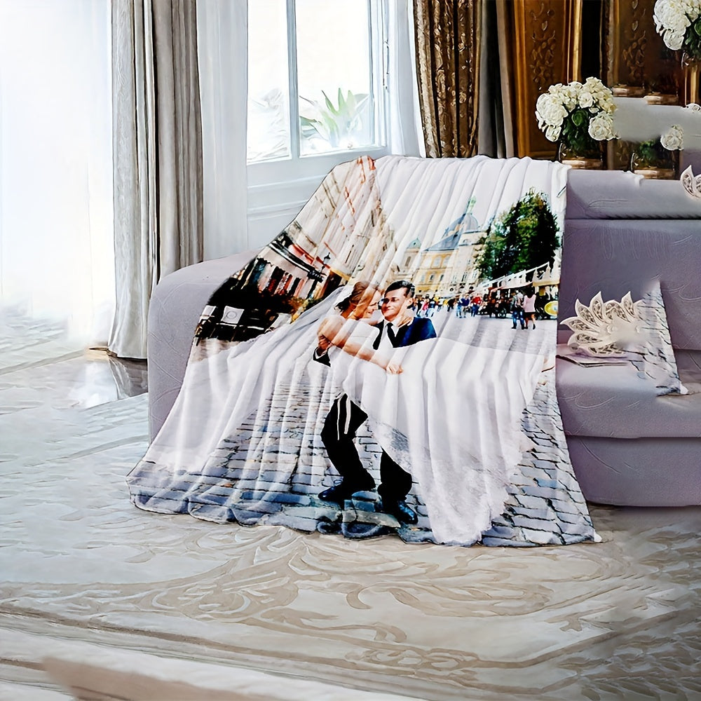 Personalized Photo Blanket for Cozy Comfort, Customizable Gift for All Seasons