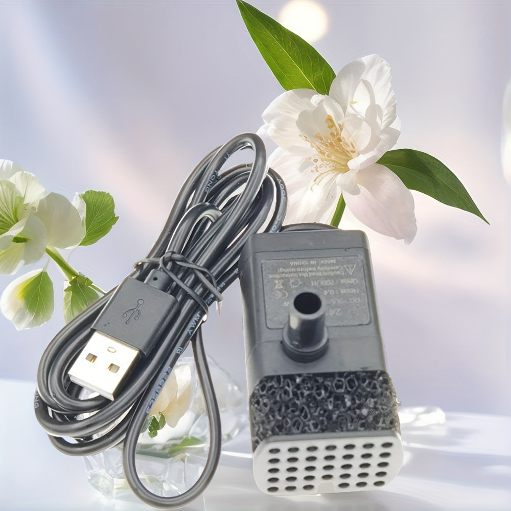 USB Mini Water Pump 53GPH Aquarium Fountain Submersible Low Noise