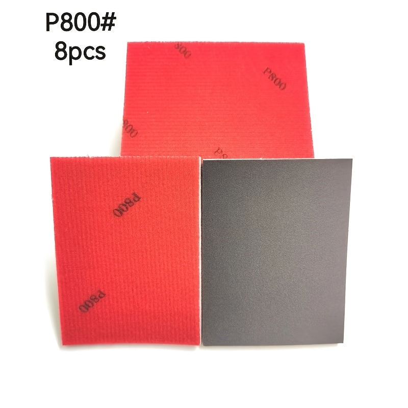8 Pcs Ultra-Fine Sand Sponge Pads 400-3000 Grit for Wood Metal Dry Wet Sanding