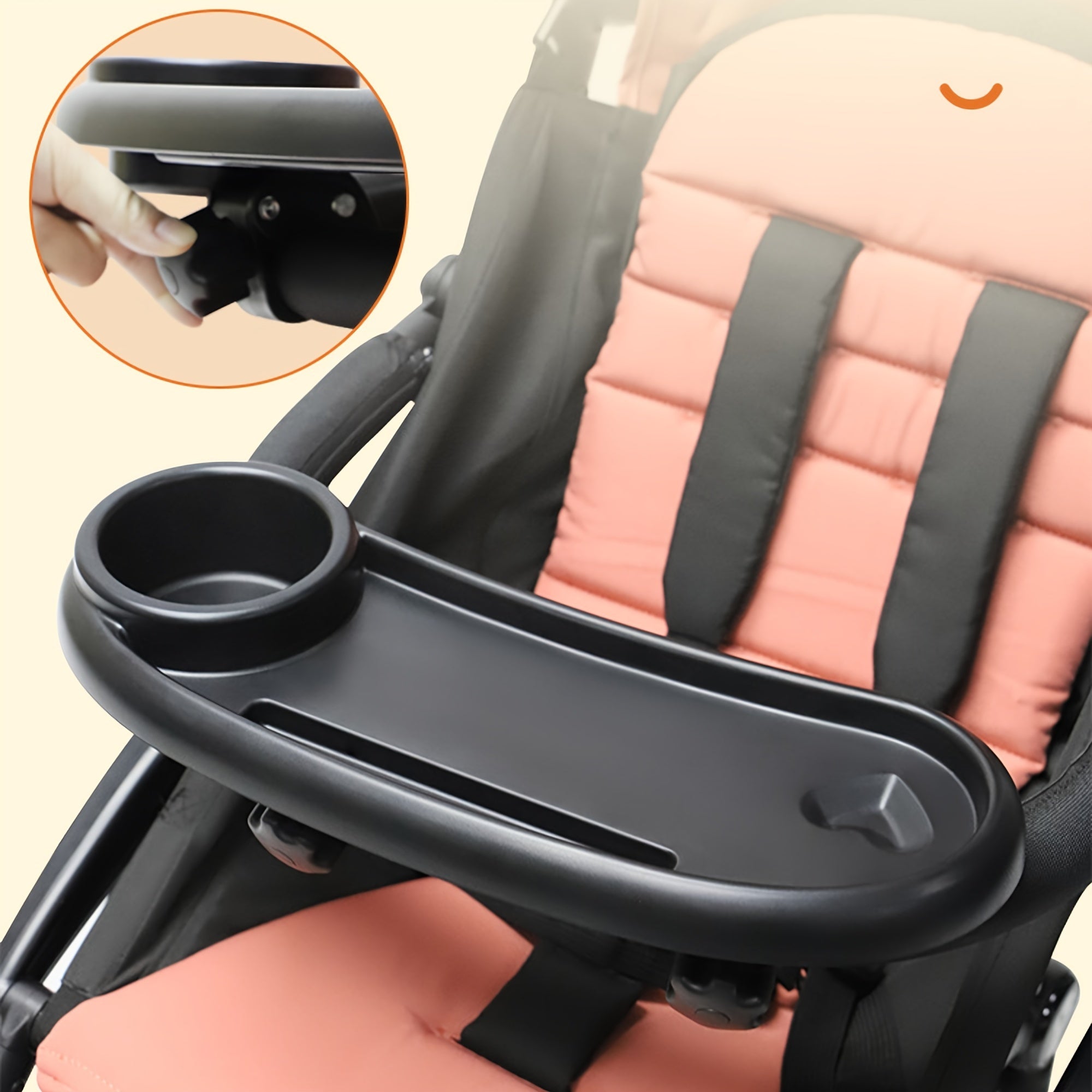 Large Capacity Anti-Slip Stroller Tray with Phone Holder for All Strollers