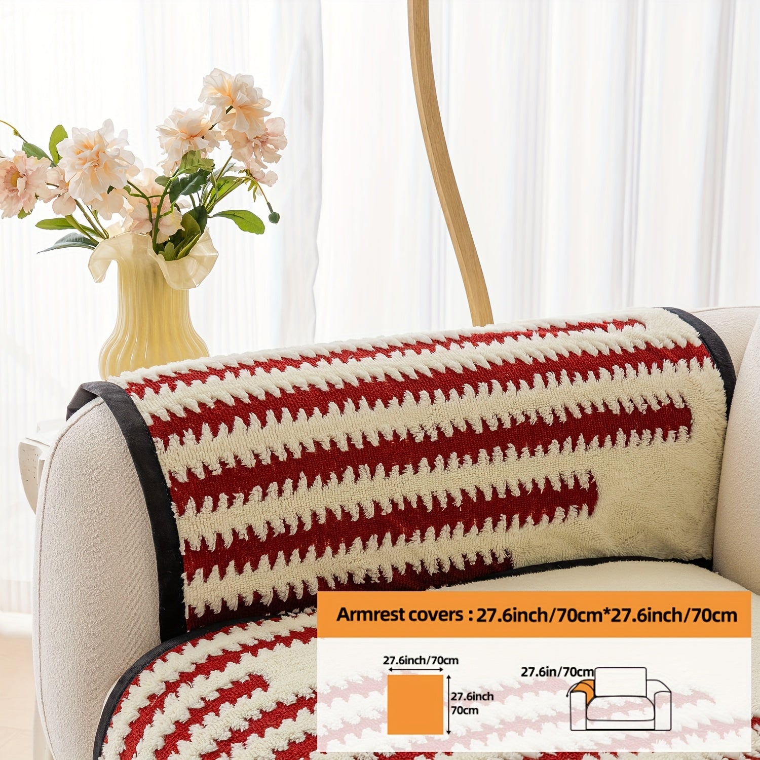 Современная накидка на нордический диван с черно-белой полоской, безопасная для домашних животных, противоскользящая, для 1-4 мест