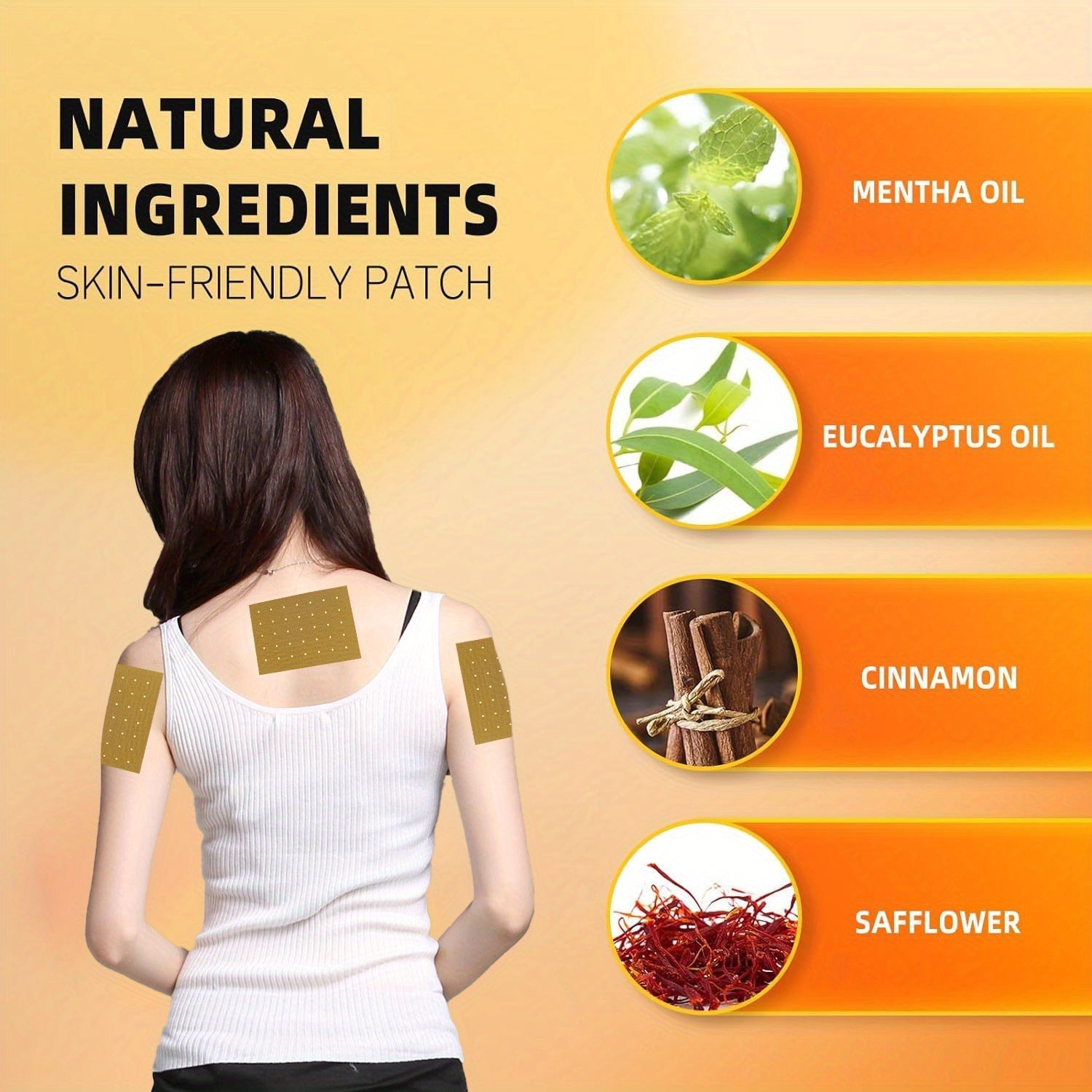 10/20/30 dona Xitoy o'simlikli issiq plashlari orqa, tizza, bo'yin, yelka, mushaklar va bo'g'imlar uchun