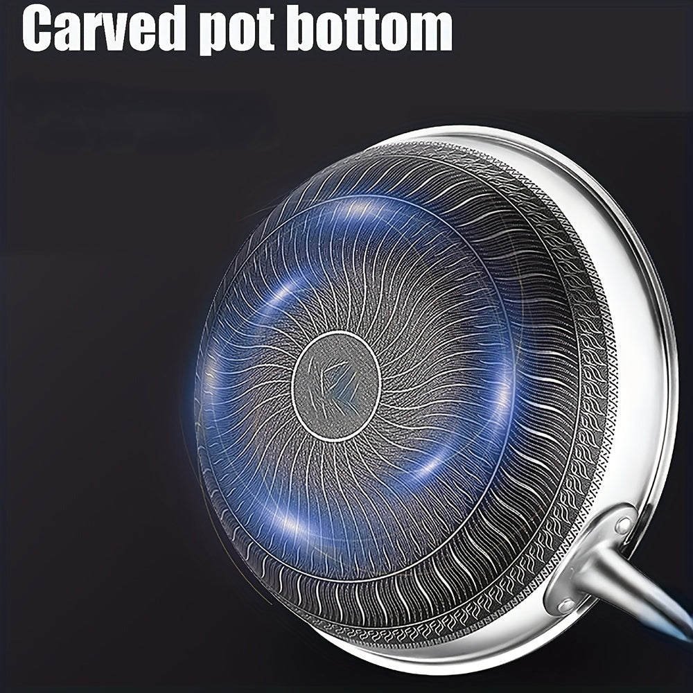 Tri-Ply Stainless Steel Frying Pan with Glass Lid, Dishwasher Safe, Versatile Cookware