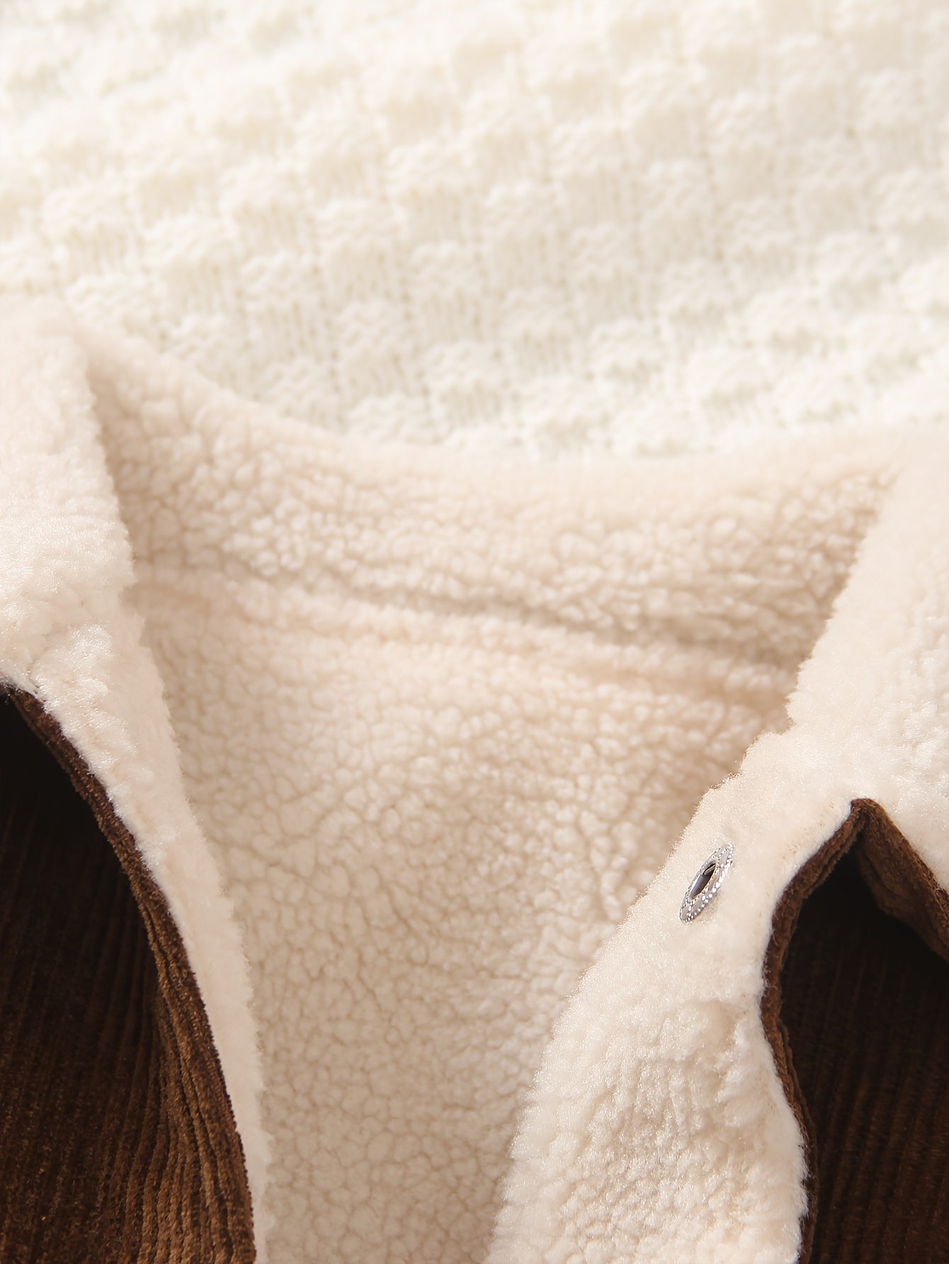 Baby Boy Corduroy Jacket with Fuzzy Lining, Button Front, Turndown Collar for Fall Winter Outdoor