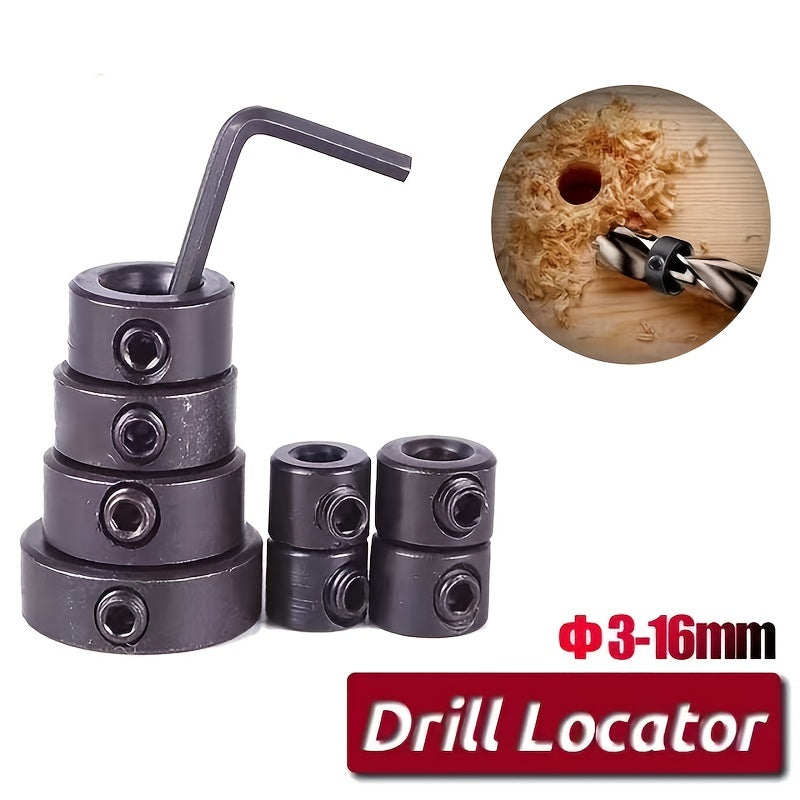 8-Piece Woodworking Drill Locator and Hex Wrench Bit Set for Craftsmen