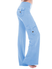 Plus Size Women's Wide Leg Pants Breathable High-Waisted Casual Trousers