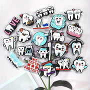 20Pcs Tooth-Shaped Shoe Charms Plastic DIY Sandals Garden Shoes Accessories