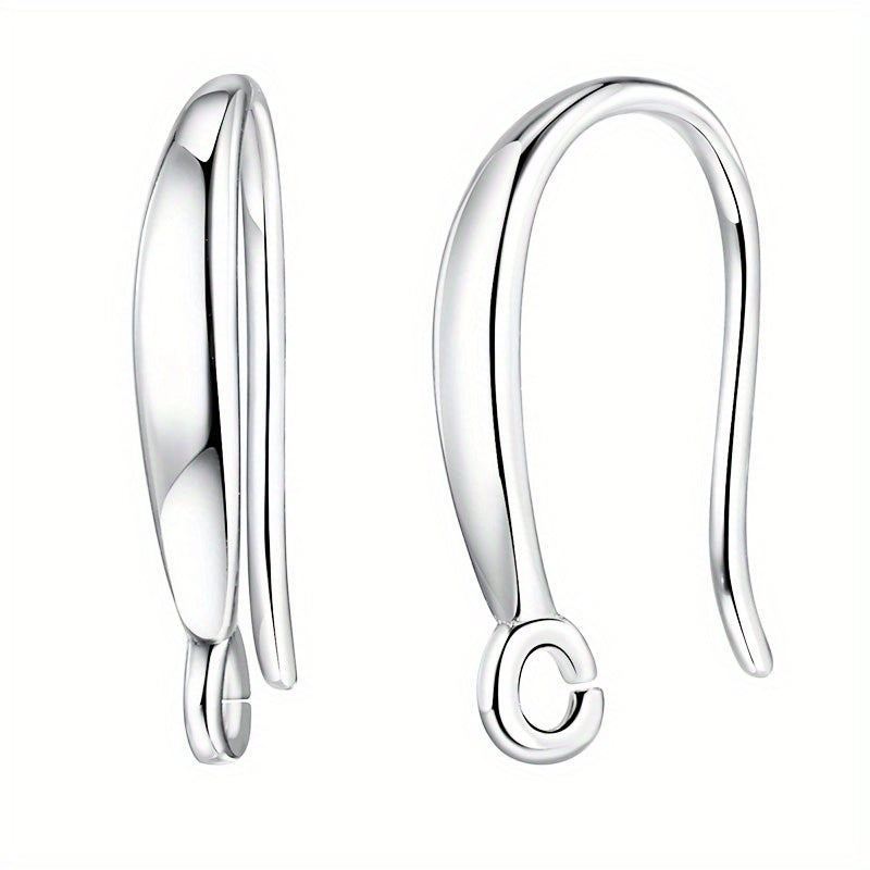 Silvery-Plated Earring Hooks Pack of 100 French Style Round Wire for DIY Jewelry Making