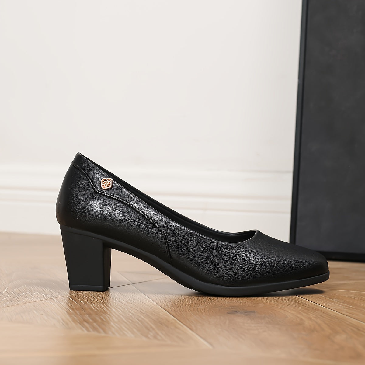 Women's Square Toe Metal Buckle Flat Shoes All Match Fashionable