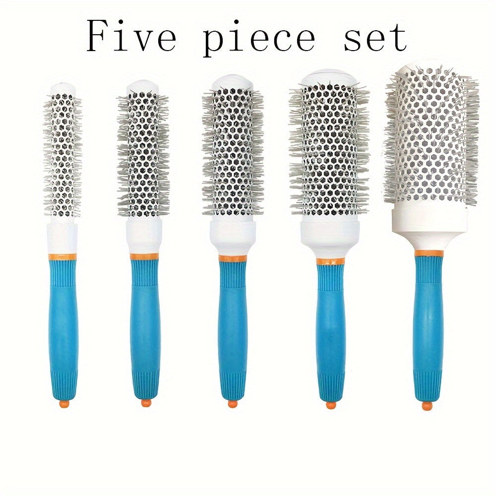 5-Piece Professional Hair Styling Comb Set Heat-Resistant Aluminum Brushes for Blow Drying and Detangling