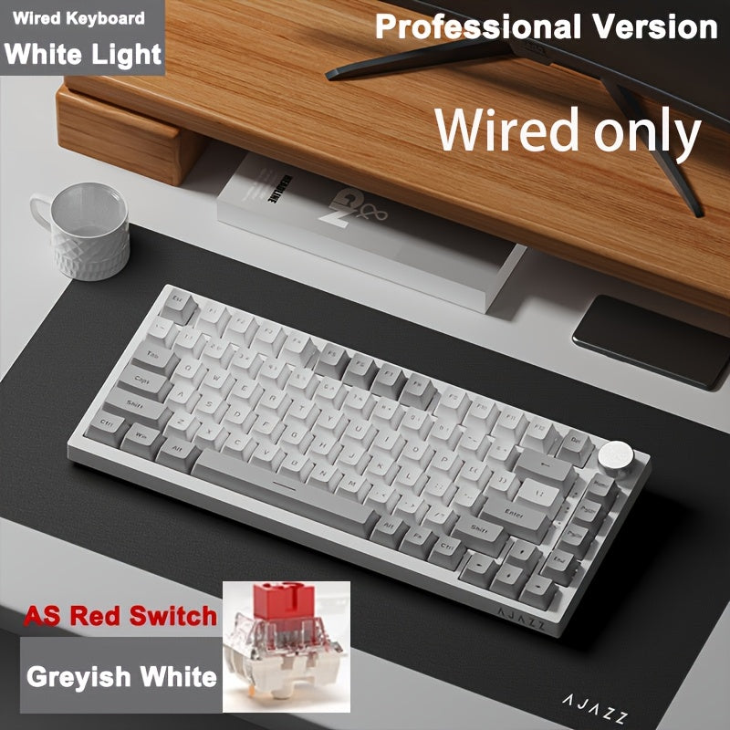 75% Wired Mechanical Gaming Keyboard with Volume Knob RGB Backlit PBT Keycaps Ergonomic USB-C