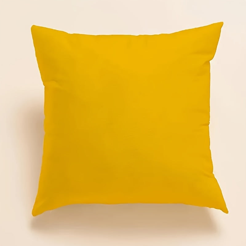 Yellow Contemporary Sofa Pillow Cover with Zipper Closure, Machine Washable