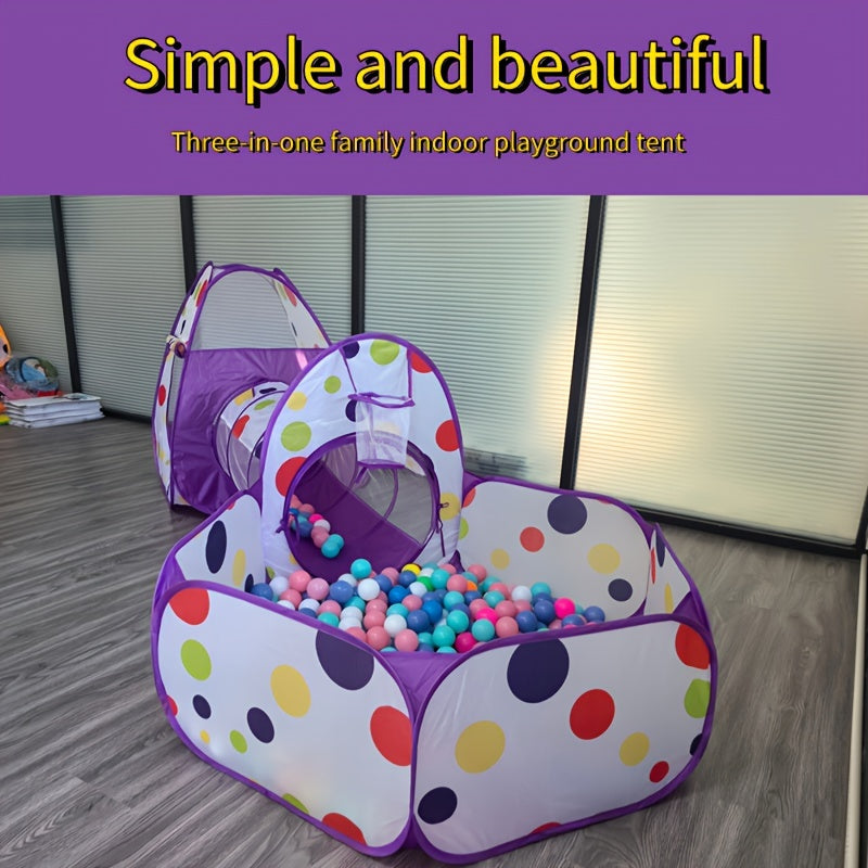 Портативная игровая палатка для малышей с бассейном с мячами, туннелем и домиком для игрушек для детей от 12 месяцев