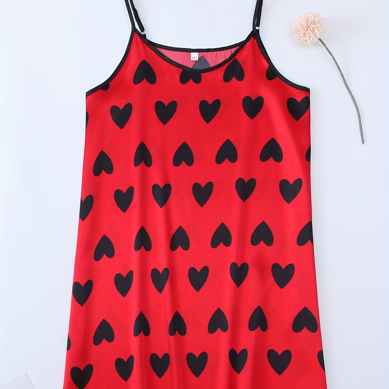 Plus Size Satin Leopard Print Nightdress Women's Casual Nightgown